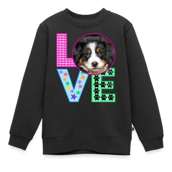 Amour Chiens Chien Amour - Sweat Premium enfant bio - noir - Devant - AI Model Kid Female (0cm)