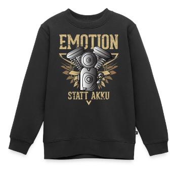 EMOTION - statt Akku - Kinder Premium Organic Sweatshirt - Schwarz - Vorne - AI Model Kid Female (0cm)