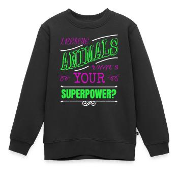 cadeau d’anniversaire cadeau cruauté envers les animaux maltraitance chien - Sweat Premium enfant bio - noir - Devant - AI Model Kid Female (0cm)