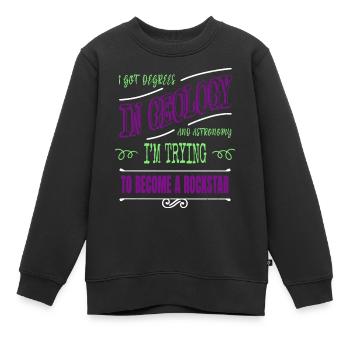 celestial spaceship astrophysics statement gift - Kinder Premium Organic Sweatshirt - Schwarz - Vorne - AI Model Kid Female (0cm)