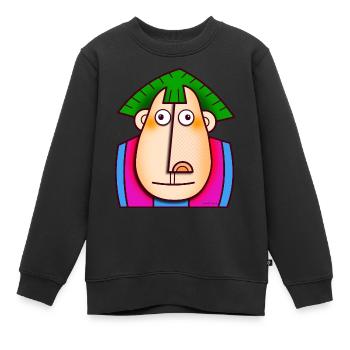 Le prêtre singe - Sweat Premium enfant bio - noir - Devant - AI Model Kid Female (0cm)