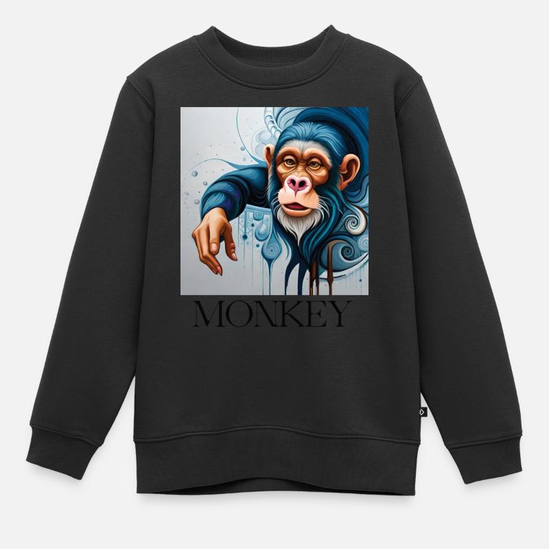 MONKEY - Kinder Premium Organic Sweatshirt - Schwarz