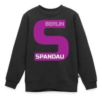 S wie Spandau pink - Kinder Premium Organic Sweatshirt - Schwarz - Vorne - AI Model Kid Female (0cm)