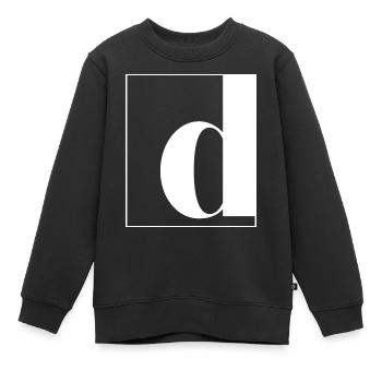 Lettre alphabet d - Sweat Premium enfant bio - noir - Devant - AI Model Kid Female (0cm)