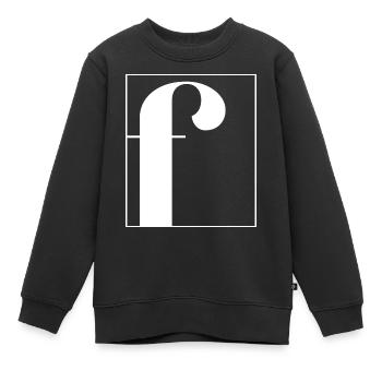Lettre alphabet f - Sweat Premium enfant bio - noir - Devant - AI Model Kid Female (0cm)