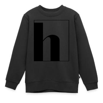 Buchstaben-Alphabet h - Kinder Premium Organic Sweatshirt - Schwarz - Vorne - AI Model Kid Female (0cm)
