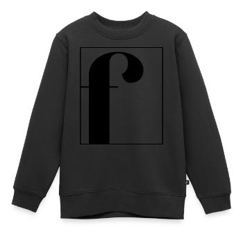 Buchstaben-Alphabet f - Kinder Premium Organic Sweatshirt - Schwarz - Vorne - AI Model Kid Female (0cm)