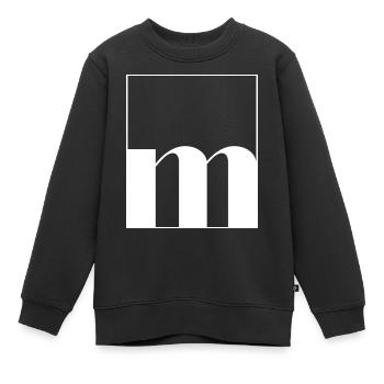 Buchstaben-Alphabet m - Kinder Premium Organic Sweatshirt - Schwarz - Vorne - AI Model Kid Female (0cm)