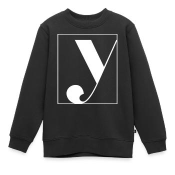 Lettre alphabet y - Sweat Premium enfant bio - noir - Devant - AI Model Kid Female (0cm)