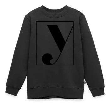 Lettre alphabet y - Sweat Premium enfant bio - noir - Devant - AI Model Kid Female (0cm)