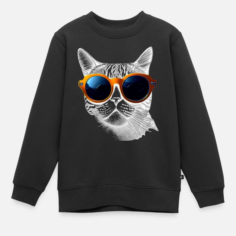 Ambiance de chat cool - Sweat Premium enfant bio - noir