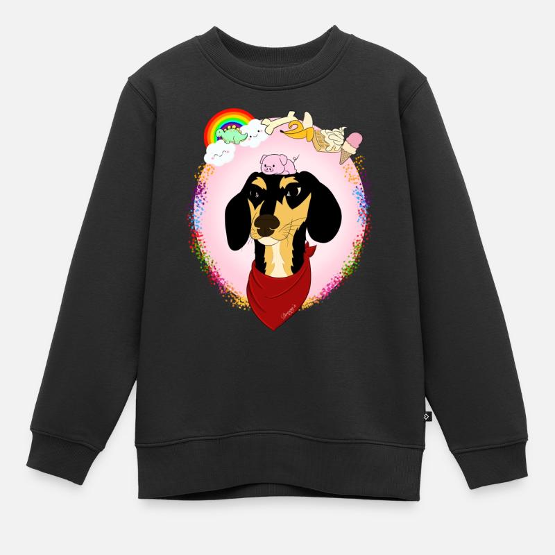 L'univers de teckel - Sweat Premium enfant bio - noir
