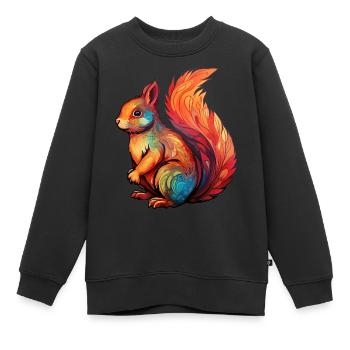 Eichhörnchen - Kinder Premium Organic Sweatshirt - Schwarz - Vorne - AI Model Kid Female (0cm)
