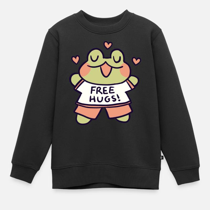 Gratuit Hugs Frog - Sweat Premium enfant bio - noir