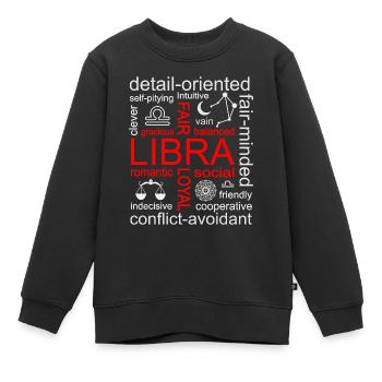 Waage Sternzeichen - Kinder Premium Organic Sweatshirt - Schwarz - Vorne - AI Model Kid Female (0cm)