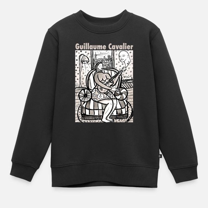 La guitariste v2 - Sweat Premium enfant bio - noir