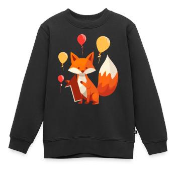 Unser kleiner Fuchs wird 1! - Kinder Premium Organic Sweatshirt - Schwarz - Vorne - AI Model Kid Female (0cm)