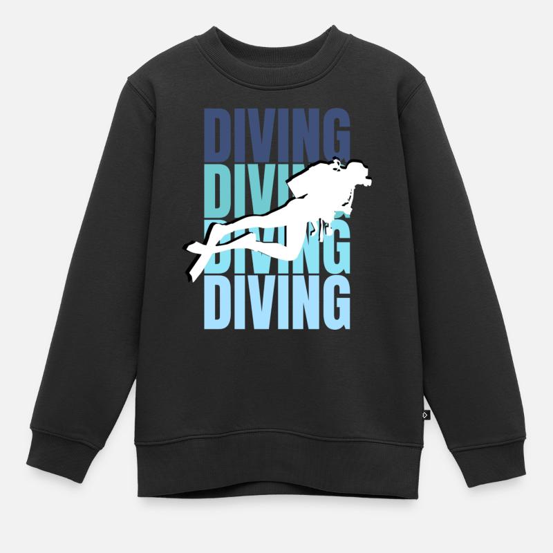 Passion de la plongée: Explorez le bleu profond - Sweat Premium enfant bio - noir
