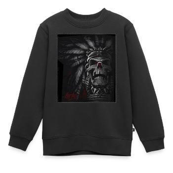 Luctus Amérindien - Sweat Premium enfant bio - noir - Devant - AI Model Kid Female (0cm)