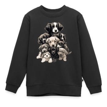 Niedliche Hunde - Kinder Premium Organic Sweatshirt - Schwarz - Vorne - AI Model Kid Female (0cm)