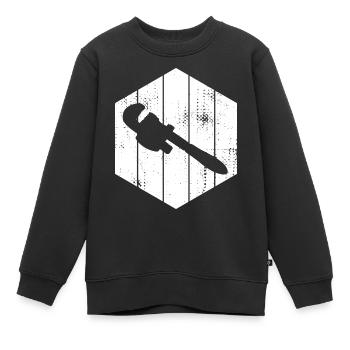 Pipe Wrench Sketch - Kids Premium Organic Sweatshirt - black - Front - AI Model Kid Female (0cm)
