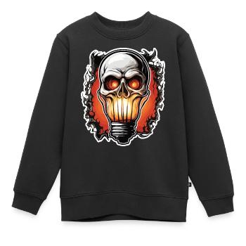 Ampoule / Ampoule / Luminosité / Lumière - Sweat Premium enfant bio - noir - Devant - AI Model Kid Female (0cm)