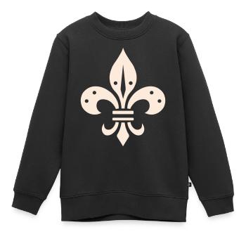 Fleur de lis Design - Kinder Premium Organic Sweatshirt - Schwarz - Vorne - AI Model Kid Female (0cm)