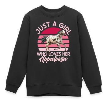 Nur ein Mädchen, das ihren Appaloosa-Reiter liebt - Kinder Premium Organic Sweatshirt - Schwarz - Vorne - AI Model Kid Female (0cm)