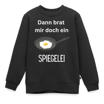Spiegelei braten - Kinder Premium Organic Sweatshirt - Schwarz - Vorne - AI Model Kid Female (0cm)