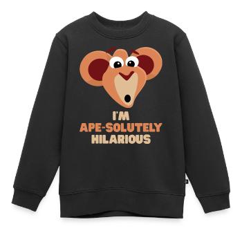 Singe drôle disant que je suis singe-solement hilarant - Sweat Premium enfant bio - noir - Devant - AI Model Kid Female (0cm)