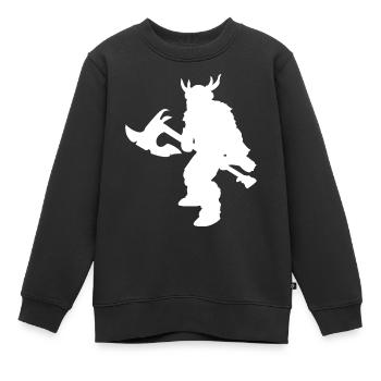 Jeu de rôle fantastique - Barbarian Silhouettes Design - Sweat Premium enfant bio - noir - Devant - AI Model Kid Female (0cm)