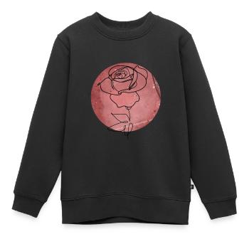 Rosen-Minimalismus - Kinder Premium Organic Sweatshirt - Schwarz - Vorne - AI Model Kid Female (0cm)