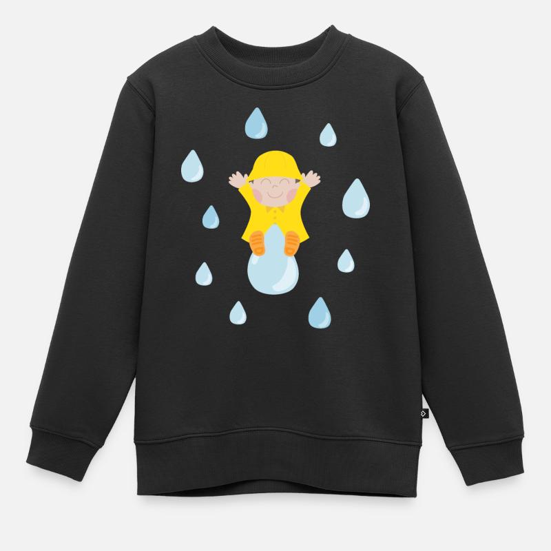 Bébé mignon avec des gouttes de pluie - Sweat Premium enfant bio - noir