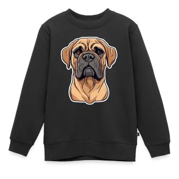 Mastiff - Dogue Allemand - Molosse beige chien - Sweat Premium enfant bio - noir - Devant - AI Model Kid Female (0cm)