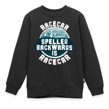 Voiture de course drôle orthographié à l’envers est pilote de voiture de course - Sweat Premium enfant bio - noir - Devant - AI Model Kid Female (0cm)