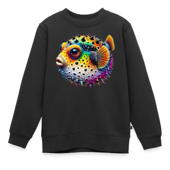 Kugelfisch - Kinder Premium Organic Sweatshirt - Schwarz - Vorne - AI Model Kid Female (0cm)