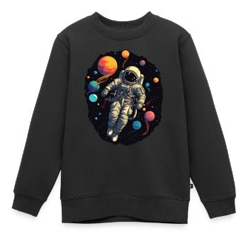 Astronaut im Weltall - Kinder Premium Organic Sweatshirt - Schwarz - Vorne - AI Model Kid Female (0cm)