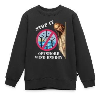 Offshore Windenergie Stopp - Kinder Premium Organic Sweatshirt - Schwarz - Vorne - AI Model Kid Female (0cm)