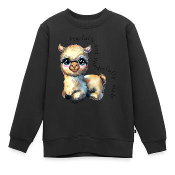 DLM KIDS FEARFULLY MADE B1U - Kids Premium Organic Sweatshirt - black - Front - AI Model Kid Female (0cm)