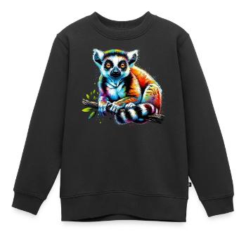 Lémurien - Sweat Premium enfant bio - noir - Devant - AI Model Kid Female (0cm)