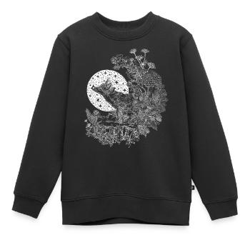 LE RENARD ET LE CIEL NOCTURNE - Sweat Premium enfant bio - noir - Devant - AI Model Kid Female (0cm)
