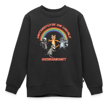 Unterstütze die lokale Nachbarschaft - Kinder Premium Organic Sweatshirt - Schwarz - Vorne - AI Model Kid Female (0cm)