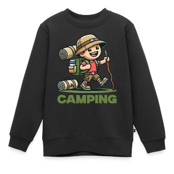 Randonnée trekking comique - Sweat Premium enfant bio - noir - Devant - AI Model Kid Female (0cm)