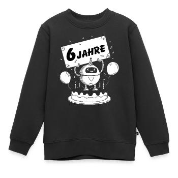 Ich bin sechs Jahre 6. Geburtstag Roboter - Kinder Premium Organic Sweatshirt - Schwarz - Vorne - AI Model Kid Female (0cm)