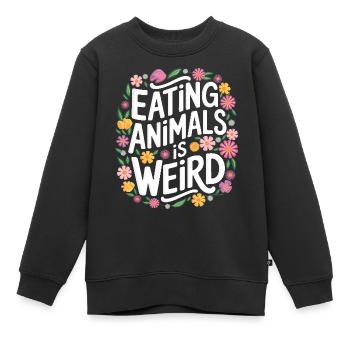 Vegetarian Vegan Veggie Vegetarian - Kids Premium Organic Sweatshirt - black - Front - AI Model Kid Female (0cm)