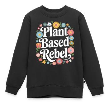 Végétarien Végétalien Végétarien Végétarien - Sweat Premium enfant bio - noir - Devant - AI Model Kid Female (0cm)