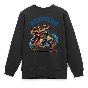 Wrestling - Kinder Premium Organic Sweatshirt - Schwarz - Vorne - AI Model Kid Female (0cm)