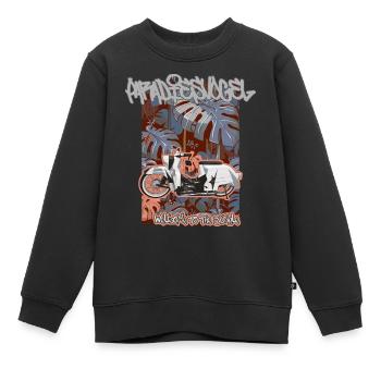 Schwalbe (camouflage) // Illustration - Kinder Premium Organic Sweatshirt - Schwarz - Vorne - AI Model Kid Female (0cm)
