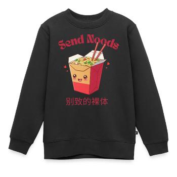Send Noods - Kinder Premium Organic Sweatshirt - Schwarz - Vorne - AI Model Kid Female (0cm)