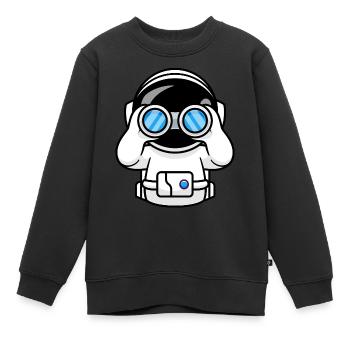 Astronaut mit Fernglas - Kinder Premium Organic Sweatshirt - Schwarz - Vorne - AI Model Kid Female (0cm)